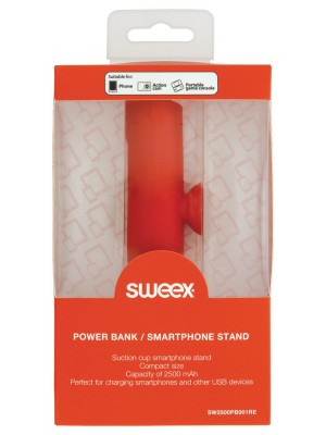 Sweex 2500mAh Power Bank and Smartphone Stand